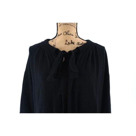 BCBG Maxazria Open Cardigan Womens Small Black Merino Wool Cashmere Tie Sweater - Picture 4 of 8